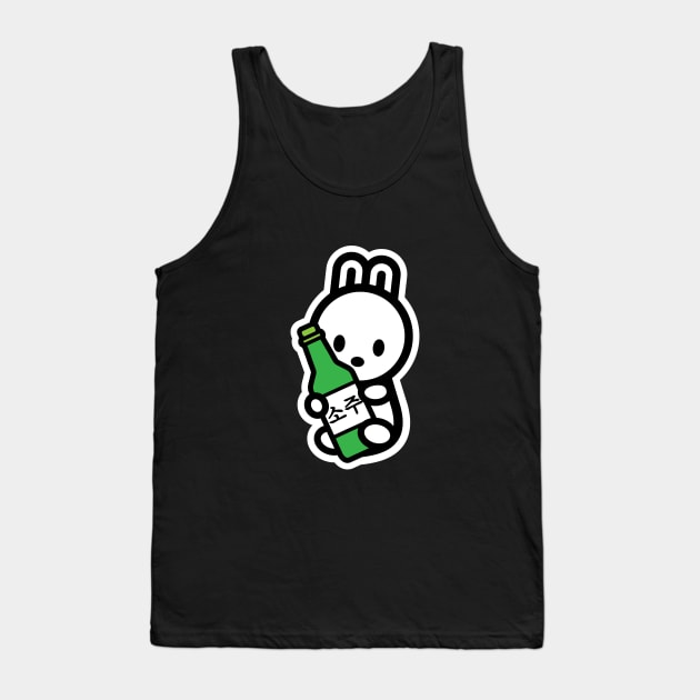 Bunny Rabbit Soju Korean Drink Funny Cute Korea Animal Lover Tank Top by Bambu